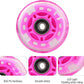 8pcs Inline Skate Wheels Led Light-Up Wheels 64/70/72/76/80mm w/Bushings 85-88A for Kids and Youth Beginners Children's Inline Skates Indoor/Outdoor Use (Pink, 72mm)