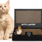 Toy Cat Laptop with 2 Scratchboards + Catnip Mouse Toy for Cats + 50pack Cat Sticker - Interactive Eco-Friendly Cat Computer with Scratch Pad Laptop for Cats - Mini Cat Laptop