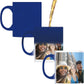 Personalized Coffee Mug – Custom Photo, Text, or Logo Ceramic Mug Tea Cup | Taza Personalizada with Picture or Message | Customized Gift Idea for Men & Women, Mom, Dad, Friends - Blue Color | 11oz