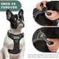 BUMBIN Tactical Dog Harness for Medium Dogs, No Pull, Reflective, Adjustable, Black, M(Neck:16-20", Chest:17-27")