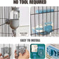 Automatic Pet Food Water Dispenser, Auto Gravity Pet Feeder Water Bottle Set for Crate Cage, Feeding Station for Small Dog Cat Rabbit Guinea Pigs Chinchilla Ferret Hedgehog (Blue)