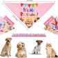 Dog Birthday Party Supplies Set,Birthday Bandana,Boy Girl Dog Birthday Hat with Numbers,Happy Birthday Banner for Golden Retriever French Bulldog Labrador Teddy Husky (Pink)