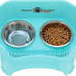 Neater Pet Brands Neater Feeder Deluxe Mess Proof Dog Bowls Elevated for Large Dogs Over 40 lbs, Made in USA, No Spill Raised Dog Food Bowl Stand Feeding Station, Food and Water Bowl Set, Aquamarine