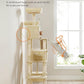 Feandrea Cat Tree, 81.1-Inch Large Cat Tower with 13 Scratching Posts, 2 Perches, 2 Caves, Basket, Hammock, Pompoms, Multi-Level Plush Cat Condo for Indoor Cats, Beige UPCT190M01