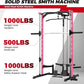 RitFit Smith Machine Power Rack with LAT-Pull Down System, Landmine, Barbell Bar, Plate Storage Pegs and More Training Attachment