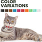 BRONZEDOG Leather Cat Collar with Removable Bells Non Breakaway Kitten QR Tag for Girl Boy (7" - 9" for Cats, Red & Silver)