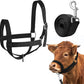 Hillban Cow Halter Cattle Halters Adjustable Calf Halter with Leading Rope for Miniature Horse Donkey Goat Foal Nylon Cattle Training Supplies