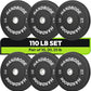 Bumper Plates 2 - Inch Olympic Weight Plate Set for Barbell, 10-55 lb Rubber Weights Sets for Home Gym, Strength Training Plate, Weight Lifting, Black