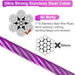10FT Heavy Duty Dog Tie Out Cable for Large Dogs up to 125lbs, Durable Runner Tether Line (Purple)