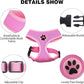 BINGPET No Pull Dog Harness Medium Sized,Breathable Mesh Puppy Cat Harnesses,Pink, M