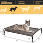 Veehoo Outdoor Elevated Dog Bed, Raised Dog Cot for Large Dogs, Cooling Washable Waterproof Pet Hammock Beds with Slope Headrest, Breathable Mesh and Sturdy Frame, Large, Brown, CWC2204