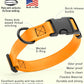 Dogline Biothane Waterproof Dog Collar with Quick Release Buckle Strong Coated Nylon Webbing with Odor- Proof for Easy Care Easy to Clean Fits Small Medium Large Dogs, Tangerine Orange 3/4" W 12-19" L