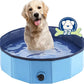 Foldable Dog Bath Swimming Pool Plastic Kiddie Pool Professional Tub Collapsible Grooming Bathtub for Pets Kids Baby and Toddler, 32 x 8 Inches Blue