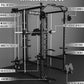 Eonfit E5 Smith Machine with Vertical Leg Press, Power Cage Squat Rack with LAT-Pull Down Cable Crossover Rotating Arms System Home Gym Equipment All in One (E5 RED)