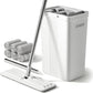 JOYMOOP Mop and Bucket Set with Wringer, Flat Mops for Floor Cleaning, Wall Mop Cleaner with Long Handle, Hardwood Floor Mop with 6 Microfiber Pads