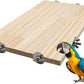 21.7 × 13.8 Inches Large Bird Perch Stand Platform, Natural Wooden Small Animals Cage Accessories, Rectangle Stand Perch Shelf for Parrot Parakeet Cockatiel Rat Hamster Guinea Pig Conure Chinchillas