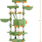 Heybly Cat Tree, 68 inch Multi-Level Cat Tower for Indoor Cats, 2 Widened Plush Perches Cat Condo with Scratching Board and Big Caves, Green HCT025GR