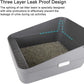 Sfozstra Open Top Litter Box: Grey Medium Removable Liner - Secure and Odor Control - Durable High Side Sifting Litter Box for Small Cats
