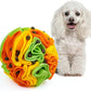Pet Snuffle Ball, Puzzle Sniffing Interactive Dog Ball for Blind Dogs Training Stress Relief Dog Enrichment Toys Treat Machine Washable (15cm, Yellow Orange Green)