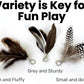 Feather Toys Replacements (3 Pc) - Cat Toys & Kitten Toys for Indoor Kittens, Set of Replacement Feather Attachments Extra Small and Durable, for Cat Wands, Natural and Safe