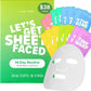 I DEW CARE Glass Skin Facial Sheet Mask Variety Pack - Let's Get Sheet Faced | 14 Days Facial Masks Set, Moisturizing Face Masks Skincare, Korean Face Mask, Hydrating Collagen Face Mask, 14 Count