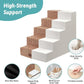 Dog Stairs for Small Dogs, 5 Tier Removable Wider Pet Stairs for Couch and Bed, 23.6" H Non-Slip Dog Steps for Puppies and Old Cats with Support Board, 29.5x19.7x23.6 inch, Light Brown