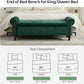 58.1'' Storage Bench Upholstered Velvet End of Bedroom Bed Bench Ottoman with Tufted Cushioned Rolled Arm Large Storage Space for Reading Living Room Entryway,Dark Green