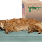 Furhaven Cooling Gel Dog Bed for Large Dogs w/ Removable Bolsters & Washable Cover, For Dogs Up to 95 lbs - Pinsonic Quilted Paw L Shaped Chaise - Iceberg Green, Jumbo/XL
