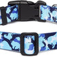 Mercano Adjustable Dog Collar - Special Design Patterns, Soft Nylon Comfortable Durable Pet Collar for Small Medium Large Dogs (M, Dog Camouflage Blue)