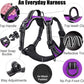 PoyPet No Pull Dog Harness, Reflective Comfortable Vest Harness with Front & Back 2 Leash Attachments and Easy Control Handle Adjustable Soft Padded Pet Vest for Small to Large Dogs (Purple,L)