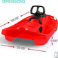 Snow Sled for Kids, Adults - Toboggan Sled, Easy Turning Steering Wheel, Anti-Slip Seat, Pull Up Brake, Durable Plastic Sled, Lightweight, Snow Sleds, Age 3+ 260 lbs