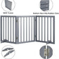 Freestanding Wooden Dog Gate - 24 Inch Tall, Support Feet, Step Over, Indoor