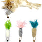 3 Pack Rabbit Fur Catnip Toys with Feathers – Interactive Carrot Cat Toys with Galls Fruit for Indoor Cats and Kittens