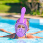 QingSong Kids Snorkel Mask Full Face, Snorkeling Set with Camera Mount, Foldable 180 Degree Panoramic View Snorkeling Gear Anti-Fog Anti-Leak