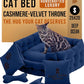 Luxury Cat and Dog Bed Chesterfield – Handcrafted Velvet Throne for Dogs | Joint Support, Calming & Temp-Regulating Comfort | Durable 5+ Years, Anti-Claw, Washable 100+ Times – S, Blue
