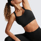 CRZ YOGA Softness Mold Womens Butterluxe Strappy Longline Sports Bra - Double Spaghetti Strap Workout Yoga Crop Top Athletic