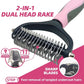 Pet Grooming Kit - 7 PCS Deshedding Brush Set with Slicker, Undercoat Rake, Bath Brush & Nail Clipper for Short & Long Haired Dogs, Cats (Pink)