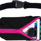 SPIbelt Running Belt for Women Men, Phone Holder for Running, Running Fanny Pack, Holder for Phone, Running Waist Pack, Adjustable Waist, [Fits All Phones]. Black with Hot Pink Zipper