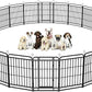 Dog Playpen Outdoor 24 Panels Heavy Duty Dog Fence 40" Height with Thick Pipe Anti-Rust with Doors Portable for RV Camping Yard, Total 54FT, 227 Sq.ft, Snowy Black