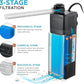 Internal Fish Tank Filter, 3W Adjustable Water Flow Submersible Aquarium Filter Pump for 5~10 Gallon Freshwater Saltwater, 2 Mode Aeration & Rainfall, TE-100(50GPH)
