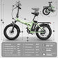 Foldable Electric Bike for Adults, 30+MPH, 48V 20Ah Removable Lithium Battery up to 80Miles, 20" Fat Tire 1000W Peak Motor Dirt Ebike Adult Electric Bicycle for Commute Beach Mountain E Bike