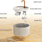 DOOOB Ceramic Cat Water Fountain, 2.1L/71oz Ceramic Cat Fountains, Automatic Pet Water Fountain for Cats, Pet Water Fountain with Ultra-Quiet Pump and 3 Filters & 3 Sponges (Beige)