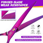 JASON 7.5" Dog Grooming Scissor - Professional Down-curved Shear with Ergonomic Handle Japanese Stainless Steel Trimming Scissor for Dogs, Cats and Other Pets, Sharp (Curved, Purple)