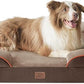 Bedsure L Plus Orthopedic Dog Bed for Large Dogs - Washable Dog Cat Bed Waterproof, L Plus Big Comfort Dogs Couch Sofa with Washable Removable Cover, Pet Bed with Nonskid Bottom, Brown, 38"