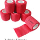 6 Pack 2" x 5 Yards Self Adhesive Bandage Wrap Breathable Cohesive Vet Wrap for Pets, Elastic Self-Adherent Tape for Sports, Wrist, Ankle (Red)