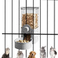 Auto Gravity Food Dispenser for Cage Hanging, 41OZ Capacity Hanging Automatic Pet Cage Feeder, Food Bowl for Cats Dogs Rabbit Ferret Chinchilla Bird Hedgehog Guinea Pig (Grey)