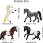 Toymany 12PCS 2-3" Tiny Horse Figurines Toy Set, Plastic Pony Small Foal Figures, Easter Eggs Birthday Gift Cupcake Horse Cake Topper for Kids Toddlers