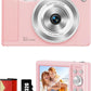 WONNIE Digital Camera 56MP, FHD 1080P Point & Shoot Camera with 32GB SD Card, 2 Batteries, and Lanyard, Ideal for Kids & Teens, Suitable Gift for Girls