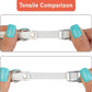 OOPSDOGGY Rolled Leather Cat Collar with Bell, Reflective Kitten Collars with Buckle Include Safety Elastic Strap - Adjustable Small Pet Collars for Boy Girl Cats (White)