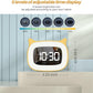 Kids Alarm Clock with Night Light & 18 Ringtones,Rechargeable,Cute Cat Ear Clock for Boys Girls Birthday Presents,Digital Clock for Children's Bedroom(Yellow)